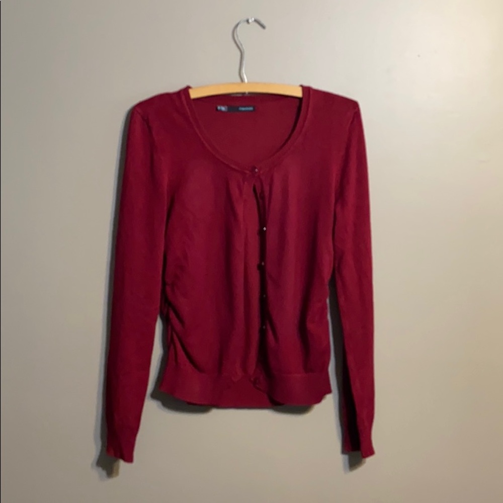 Maurices Red Crew Neck button down cardigan M